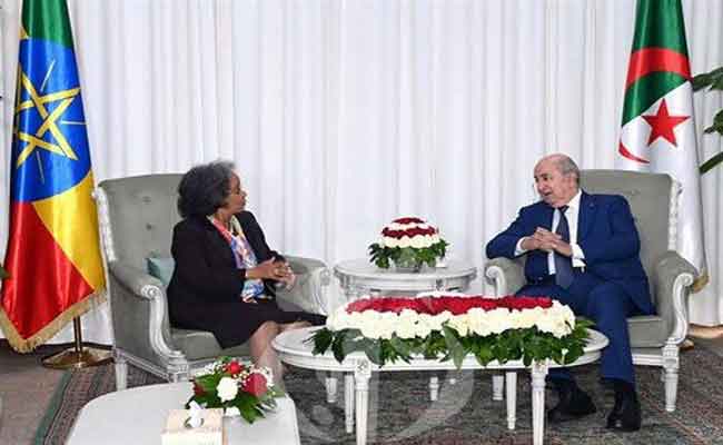 استقبال تبون لرئيسة إثيوبيا