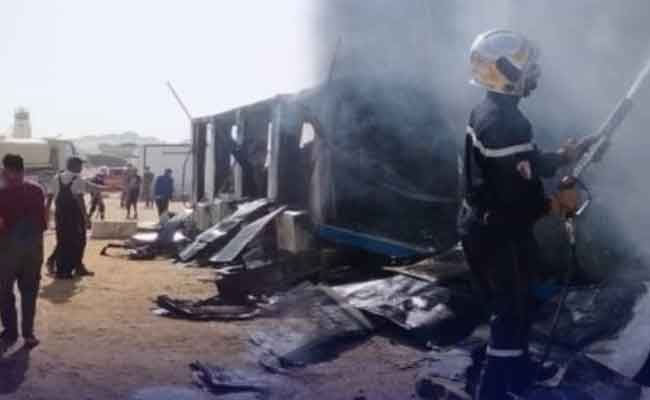 نشوب حريق في قاعدة الحياة بجانت