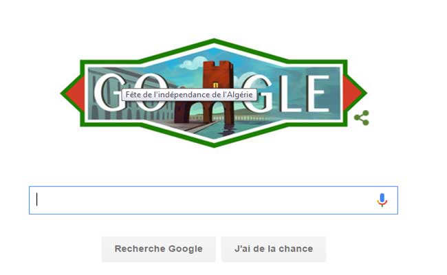 جوجل تحتفل بعيد الاستقلال الجزائري
