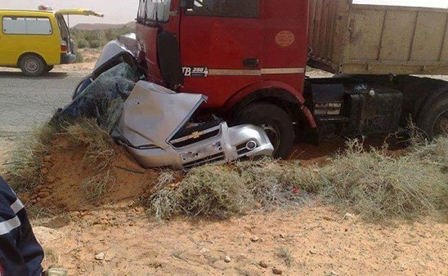 مصرع ثلاثة أشخاص في حادث مرور بمدينة مسكيانة بأم البواقي