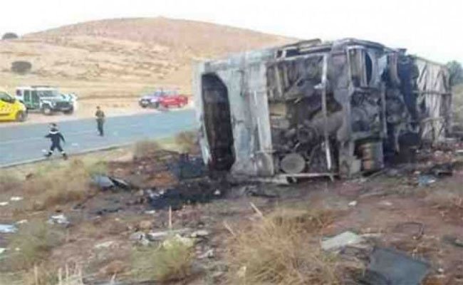 مجزرة مرورية : اصطدام شاحنتين للتبريد يخلف 5 قتلى و مصابين بالقرب من بلدية قلتة سيدي سعد بالأغواط