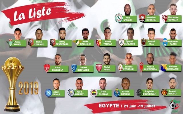 قائمة الخضر في كأس إفريقيا…