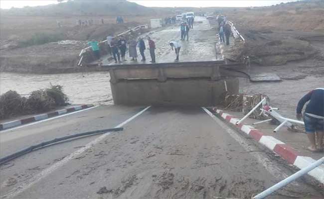 الأمطار الغزير تتسبب في انهيار واد المالح بالمدية