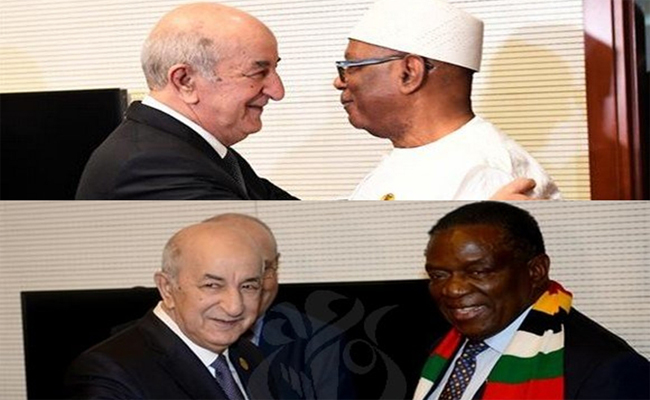 تبون يجري محادثات مع نظيره المالي و نظيره الزيمبابوي باديس ابابا