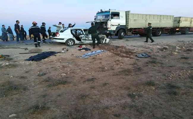 مجزرة مرورية تخلف 5 قتلى من عائلة واحدة ببلدية الخيثر بالبيض