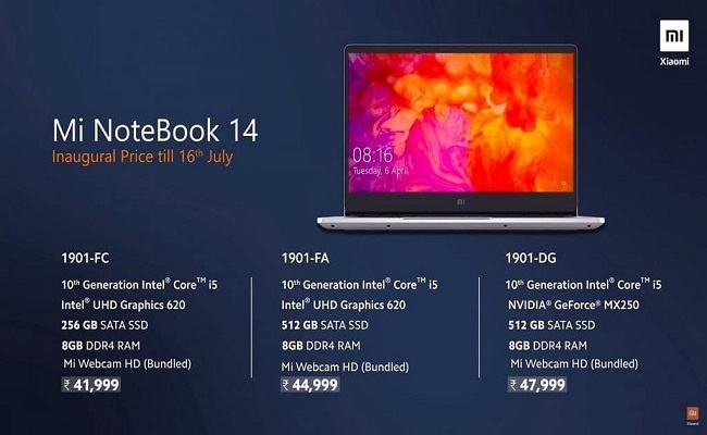 شاومي تطلق رسميا حاسوب Mi NoteBook 14...