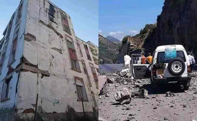 هزة أرضية بميلة تخلف تصدعات وتشققات في بنايات قديمة وتساقط للحجارة