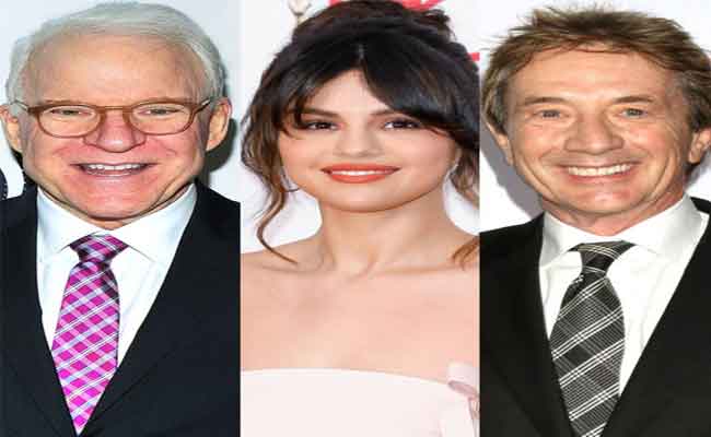 سيلينا غوميزأمام ستيف مارت ومارتن شورت في مسلسل الجريمة الكوميدي” Only Murders in the Building” على منصة “هولو”…