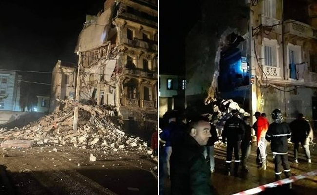 حادث انهيار جزئي لعمارة بوهران دون تسجيل خسائر بشرية