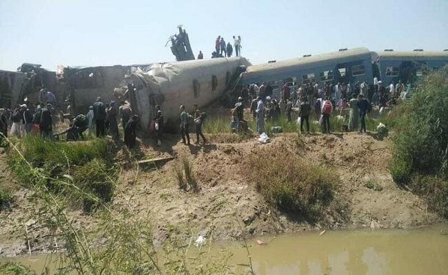 اصطدام قطارين في مصر