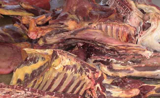 حجز أزيد من 10 قناطير من أحشاء البقر و الغنم مجهولة المصدر بالشلف