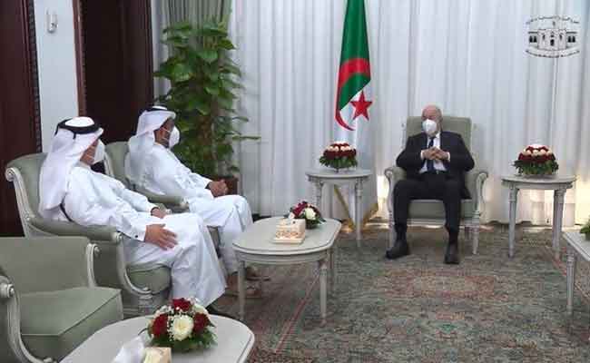 استقبال تبون رئيس استثمارات آسيا و إفريقيا في جهاز قطر للاستثمار و رئيس مجلس إدارة مجموعة أوريدو للاتصالات