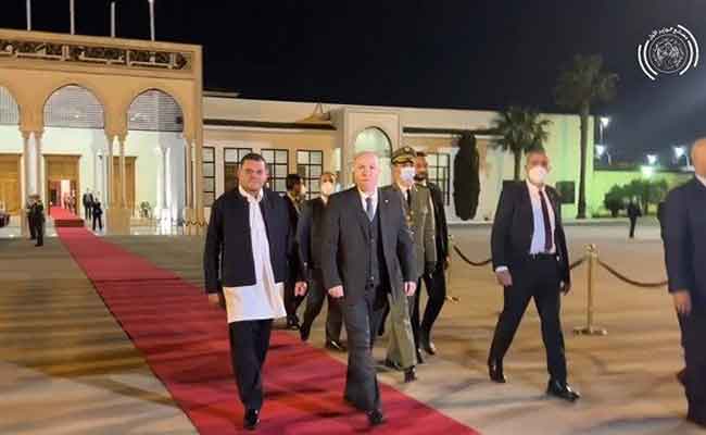 مغادرة رئيس حكومة الوحدة الوطنية الليبية للجزائر بعد زيارة رسمية