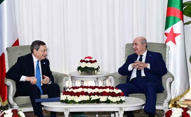 تبون يجري محادثات على انفراد مع رئيس مجلس الوزراء الإيطالي