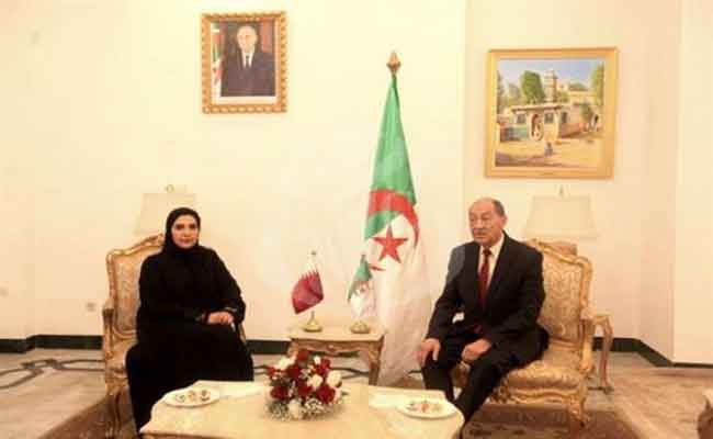 بلحاج يستقبل رئيسة اللجنة الوطنية لحقوق الإنسان القطرية