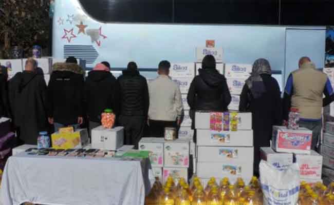 احباط محاولة تهريب كمية معتبرة من المواد الغذائية مع توقيف 9 أشخاص بتبسة