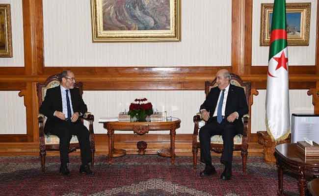 استقبال تبون لرئيس حركة مجتمع السلم