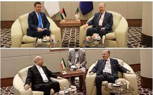 استقبال قوجيل لرئيس مجلس الشورى الايراني ورئيس مجلس النواب الأردني