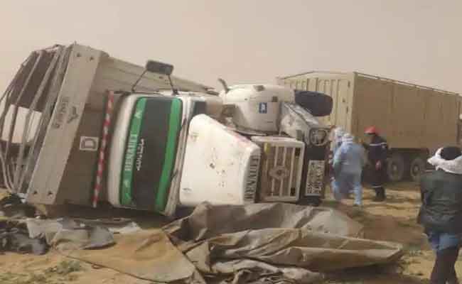 مصرع ستيني في حادث اصطدام وانقلاب شاحنة فوق سيارة ببرج باجي مختار…