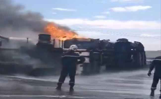 انفجار مروع لشاحنة صهريج محملة بالمازوت يخلف وفاة سائقها بقسنطينة