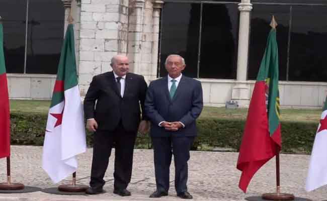 استقبال رئيس الجمهورية من طرف نظيره البرتغالي