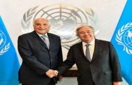 عطاف يعقد جلسة عمل مع الامين العام للأمم المتحدة