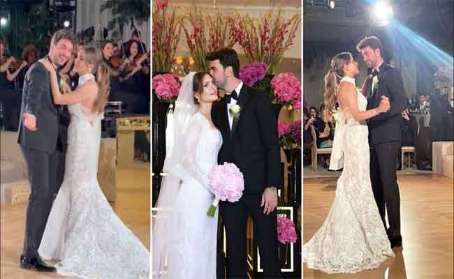 عروس “التفاح الحرام”تخطف الأنظار في حفل زفافها بفستان من توقيع زهير مراد وبحضورنجوم ومشاهيرتركيا…