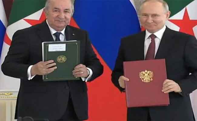 توقيع تبون وبوتين إعلان التعاون الشامل بين البلدين