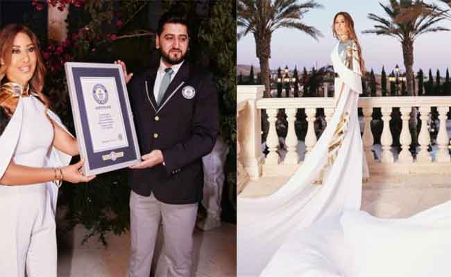نجوى كرم تدخل “غينيس” بأطول رداء في العالم…