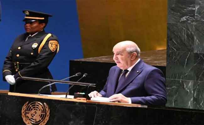 تبون يعرب عن موقف الجزائر  من عدة قضايا عربية وإفريقية أمام الجمعية العامة للأمم المتحدة