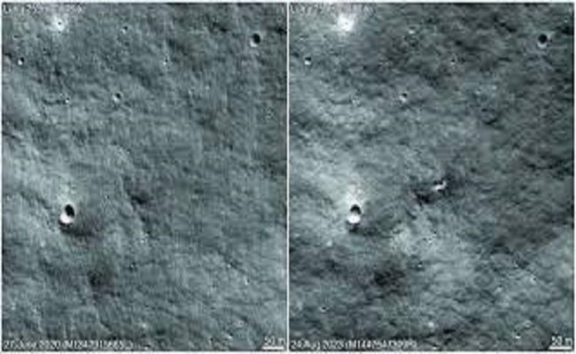 صور من ناسا تظهر حفرة على القمر خلفها تحطم مركبة روسية...