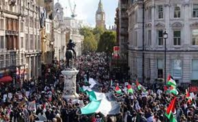 مئات الآلاف يحتجون في أنحاء العالم دعما للفلسطينيين