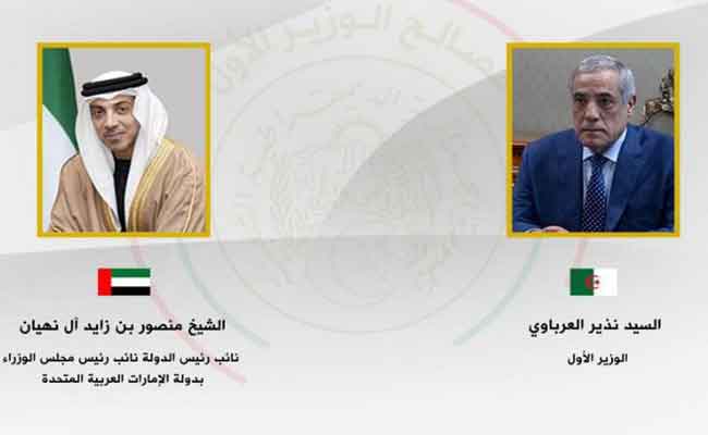 الوزير الأول يتلقى مكالمة من نائب رئيس دولة الإمارات