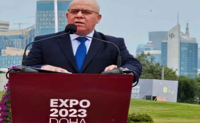 إشراف شرفة على مراسم الإحتفال باليوم الوطني للجزائر بمعرض اكسبو الدوحة للبستنة