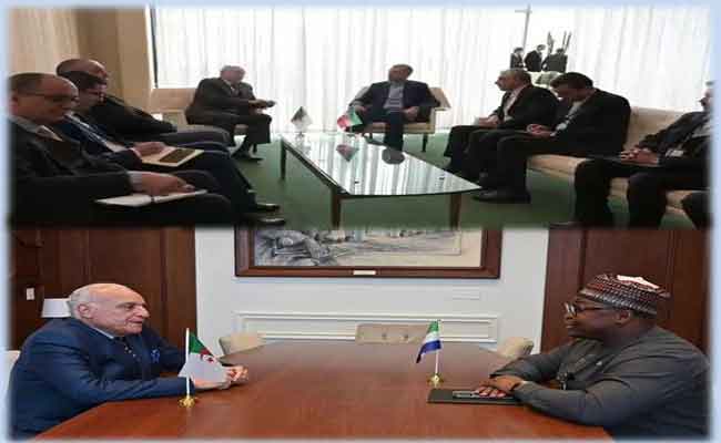 عطاف يجري لقاءات ثنائية مع نظيريه السيراليوني والإيراني بنيويورك