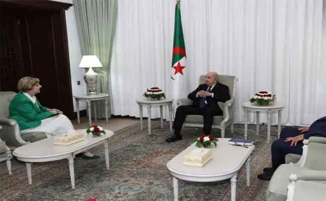 استقبال تبون السفيرة الأمريكية بالجزائر…