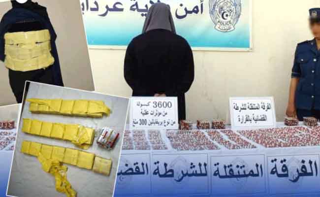 توقيف امرأة متلبسة بـ3600 قرص مهلوس بغرداية