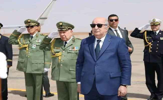 تبون يقوم بزيارة تفقدية لمشروع صرح رياضي جديد ببشار