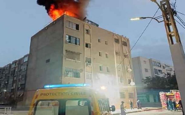 اندلاع النيران في مولد كهربائي بسطح عمارة بسيدي بلعباس