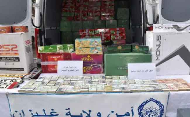 حجز كميات معتبرة من السجائر والمعسل ومبالغ مالية بغليزان