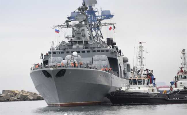 مجموعة من سفن أسطول الشمال الروسي ترسو بميناء الجزائر