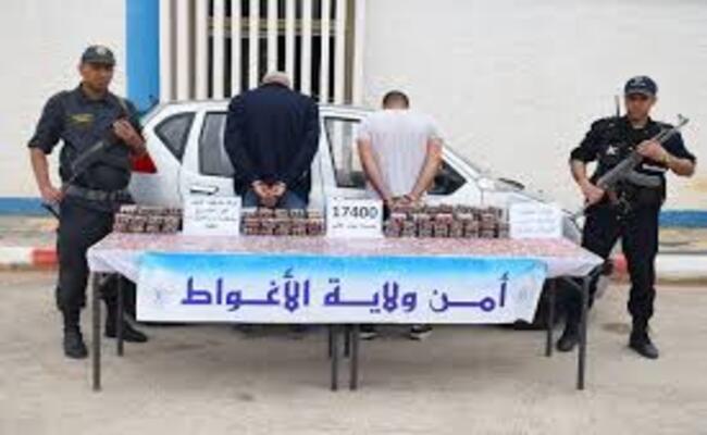 الأغواط: توقيف شخصين وحجز 17400 قرص مهلوس