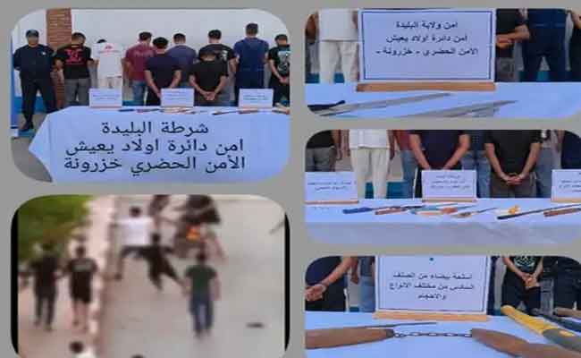 تفكيك عصابة أحياء مدججة بالأسلحة روعت ساكنة أولاد يعيش بالبليدة